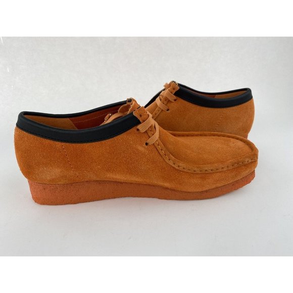 Clarks Originals Wallabee Orange Suede Men's Shoes Chukka Boots Limited Edition - Picture 11 of 12
